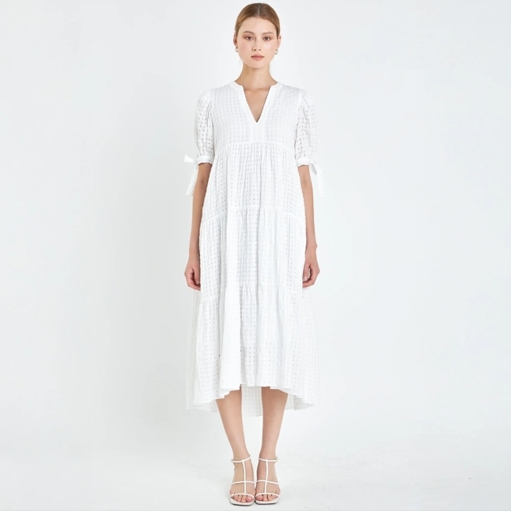 Anthropologie English Factory Elegant White Lace Dress_Large
